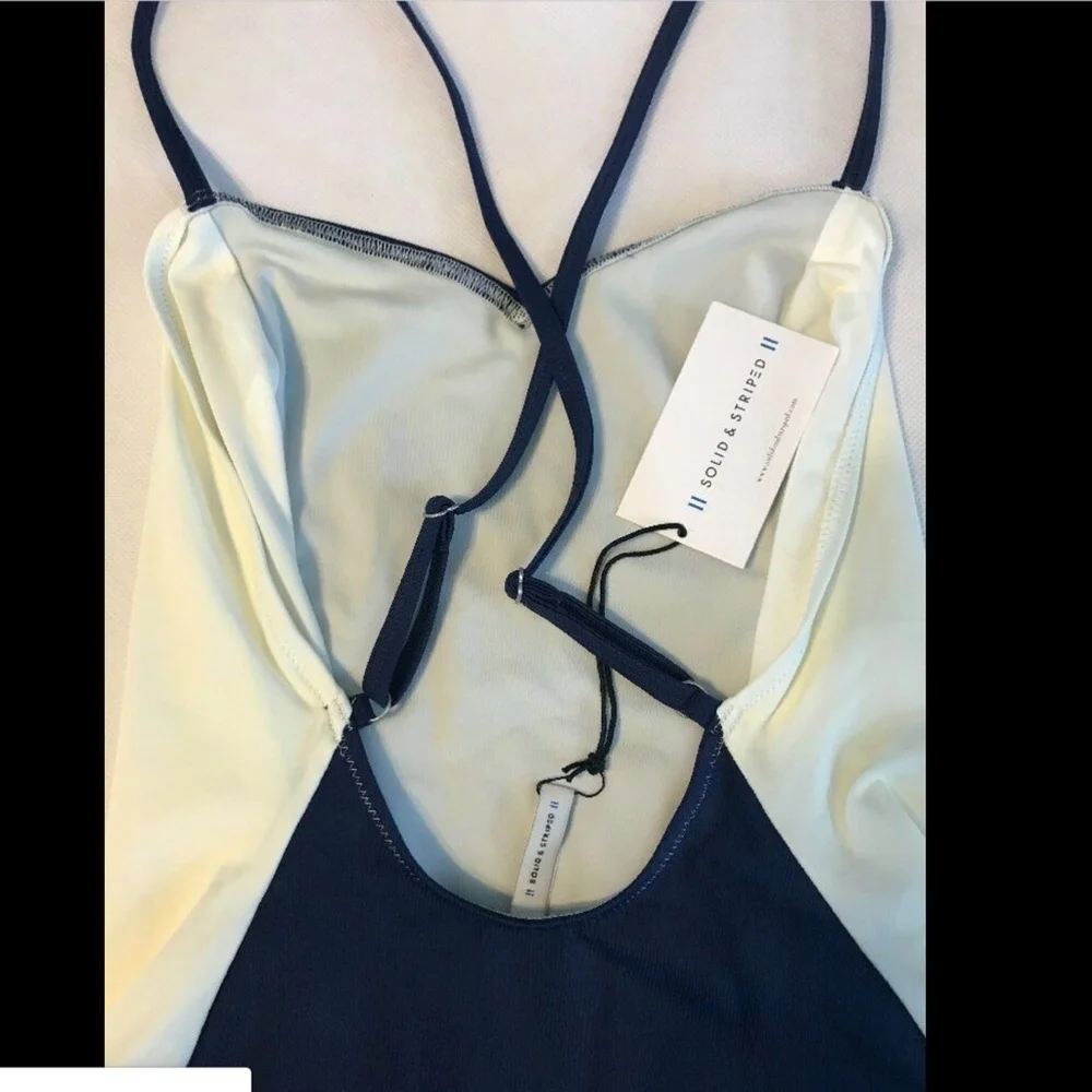 NWT $158 SOLID & STRIPED Diana Colorblock One-Piece Swimsuit [SZ Small‎ ]